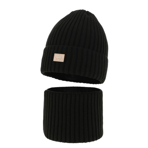 Ensemble d'hiver fille: bonnet et snood, noir, Tampa