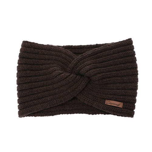 Dames winter hoofdband, bruin, 100% Merino Wol, Veka