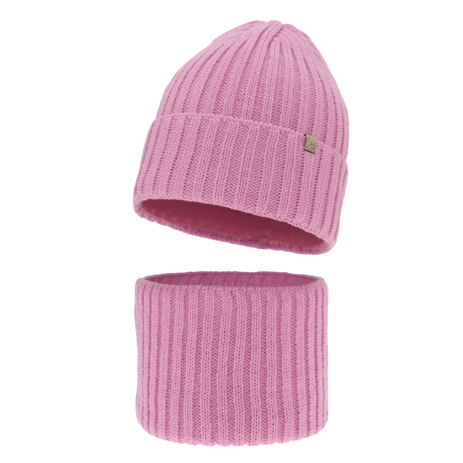 Ensemble d'hiver fille: bonnet et snood, rose, Mitti