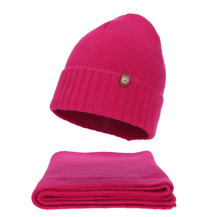 Dames winter set (muts en sjaal), amarant, Shasta