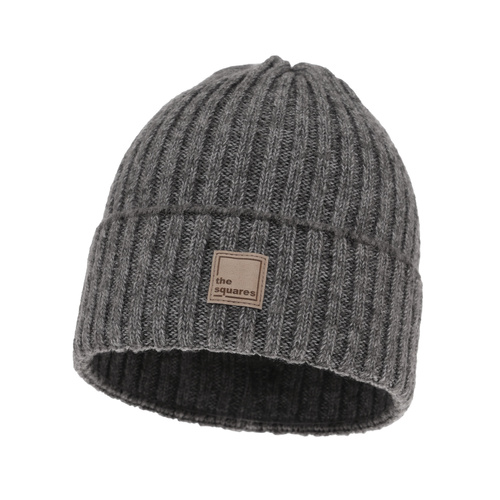 Bonnet d'hiver femme, hiver, gris foncé, avec laine mérinos, Benedetta