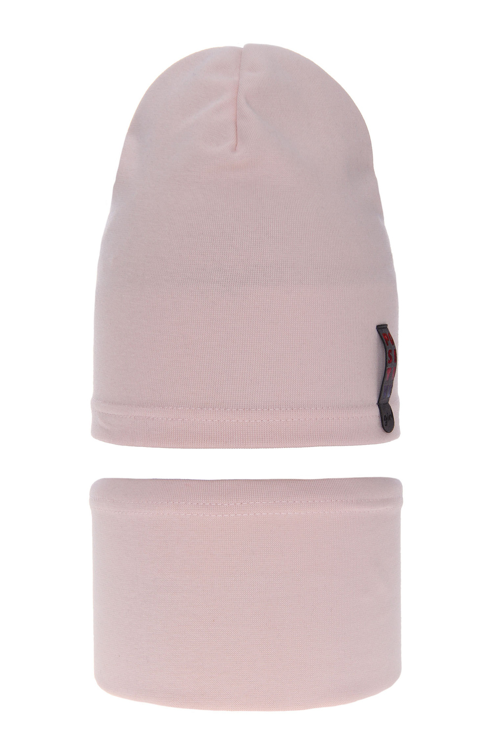 Meisjes herfst/lente set muts en buissjaal, roze, katoenen, Flores