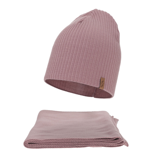 Dames winter set (muts en sjaal), roze, Fena