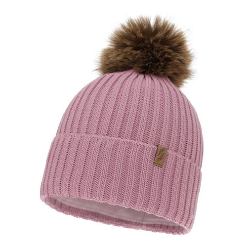 Dames wintermuts, winter, paars, met merinowol, Zamira