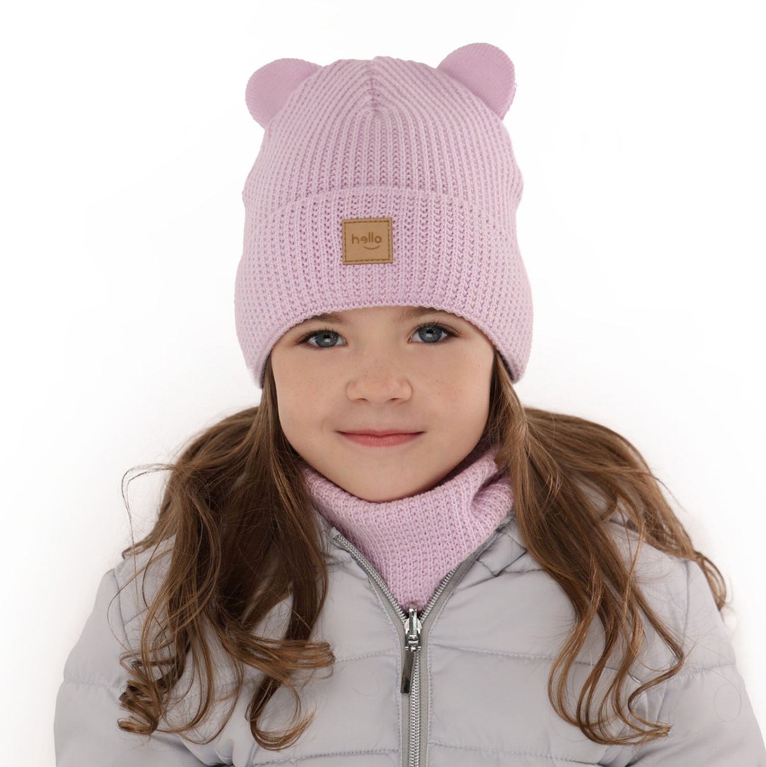 Ensemble d'hiver fille: bonnet et snood, rose, Harper