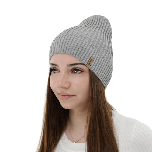 Dames muts voor lente, herfst, , met katoen, grijs, Mirona