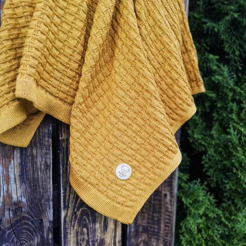 Bamboe deken voor baby, musztardowy, delikatny, Misio