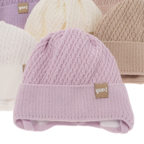 Bonnet automne/printemps fille, crème, avec liens, Dafia