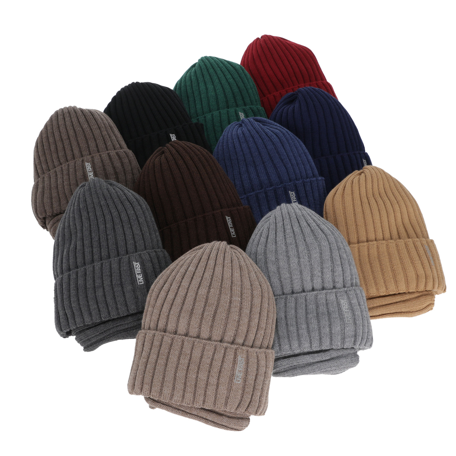 Jongens winter set (muts en buissjaal), blauw, met merinowol, gevoerd met fleece, Banasko