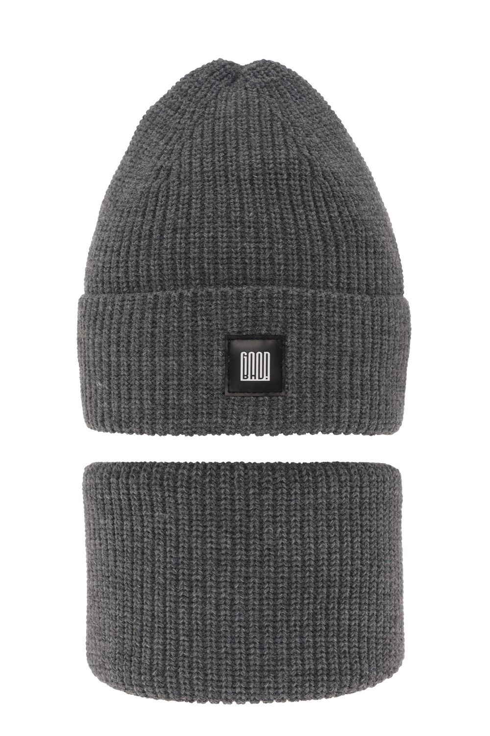 Ensemble d'hiver garçon: bonnet et snood, gris, Amadeo