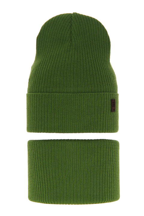 Jongens herfst/lente set muts en buissjaal, met katoen, groen, Dragon