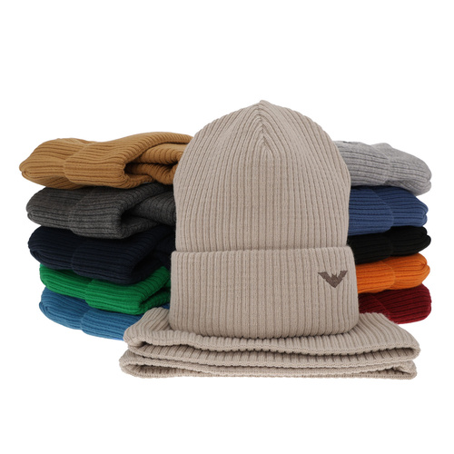 Ensemble d'hiver garçon: bonnet et snood, camel, Romeo