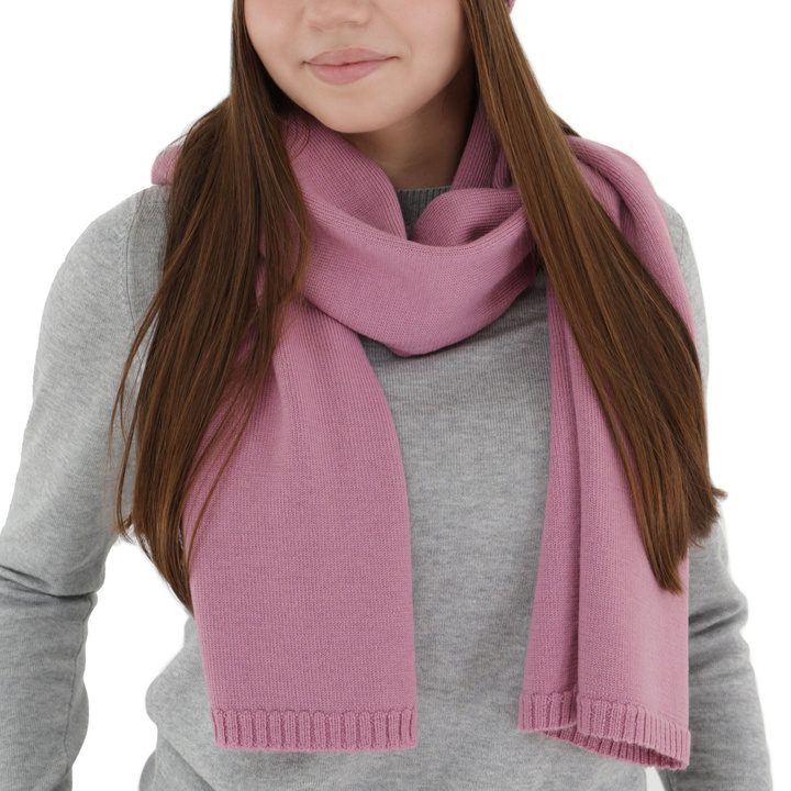 Dames wintersjaal, paars, 100% Merino Wol, Elonia