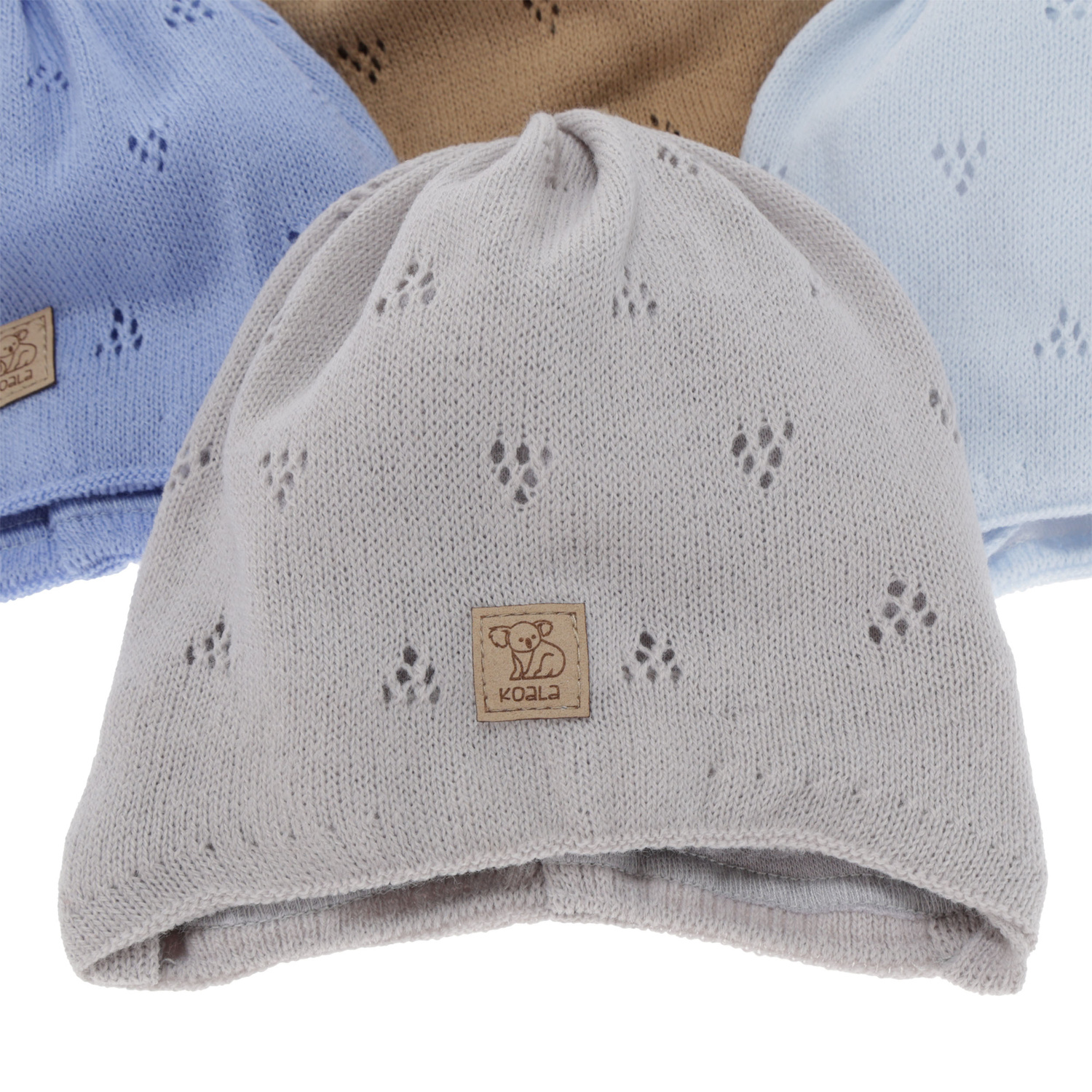 Jongens herfst/lente muts, blauw, met bindkoorden, Slate