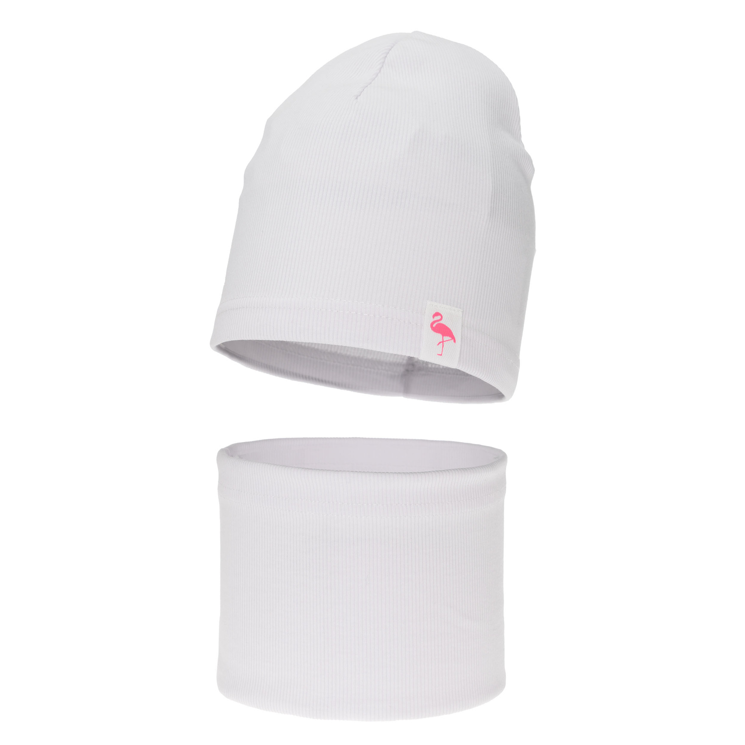 Ensemble automne/printemps fille: bonnet et tour de cou, en coton, blanc, Rumilla