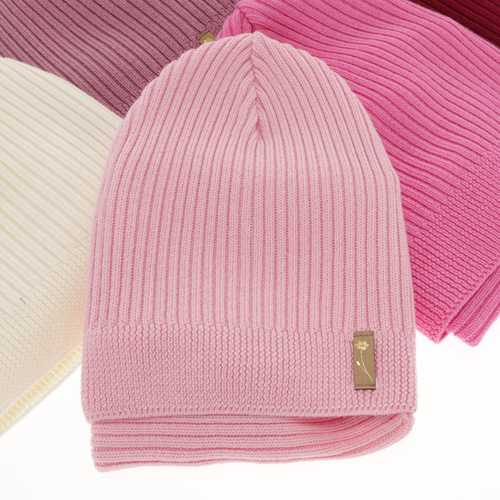 Ensemble automne/printemps fille: bonnet et snood, crème, avec laine mérinos, Chelsie