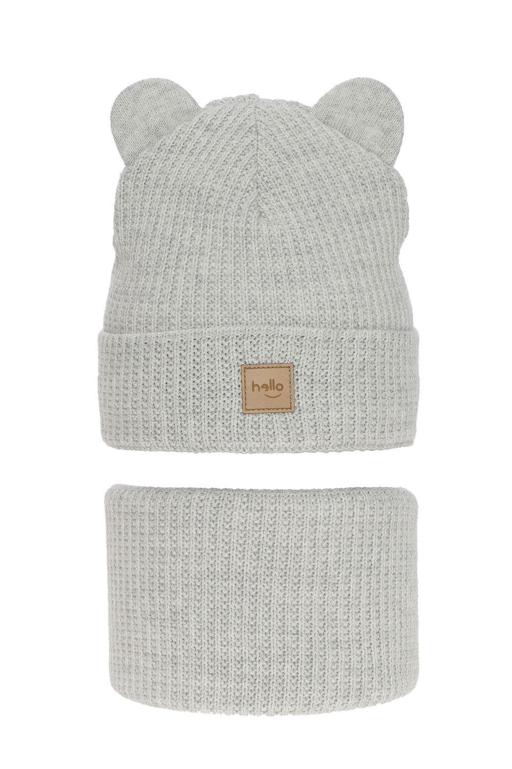 Ensemble d'hiver fille: bonnet et snood, gris, Harper