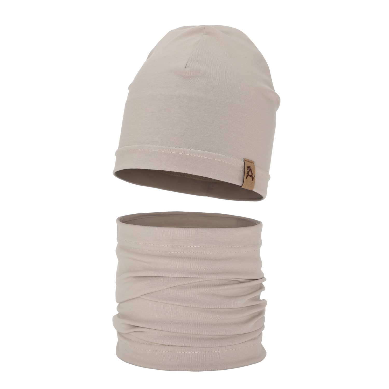 Ensemble automne/printemps garçon: bonnet et snood, beige, Griffin