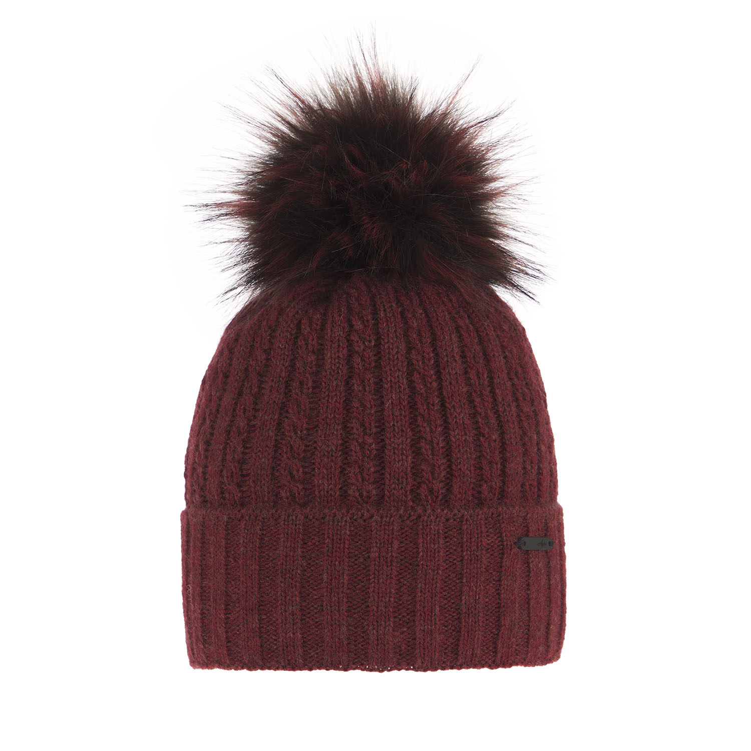 Bonnet d'hiver femme, bordé, avec pompon, Karizma