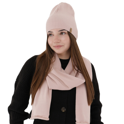 Dames winter set (muts en sjaal), roze, Fena