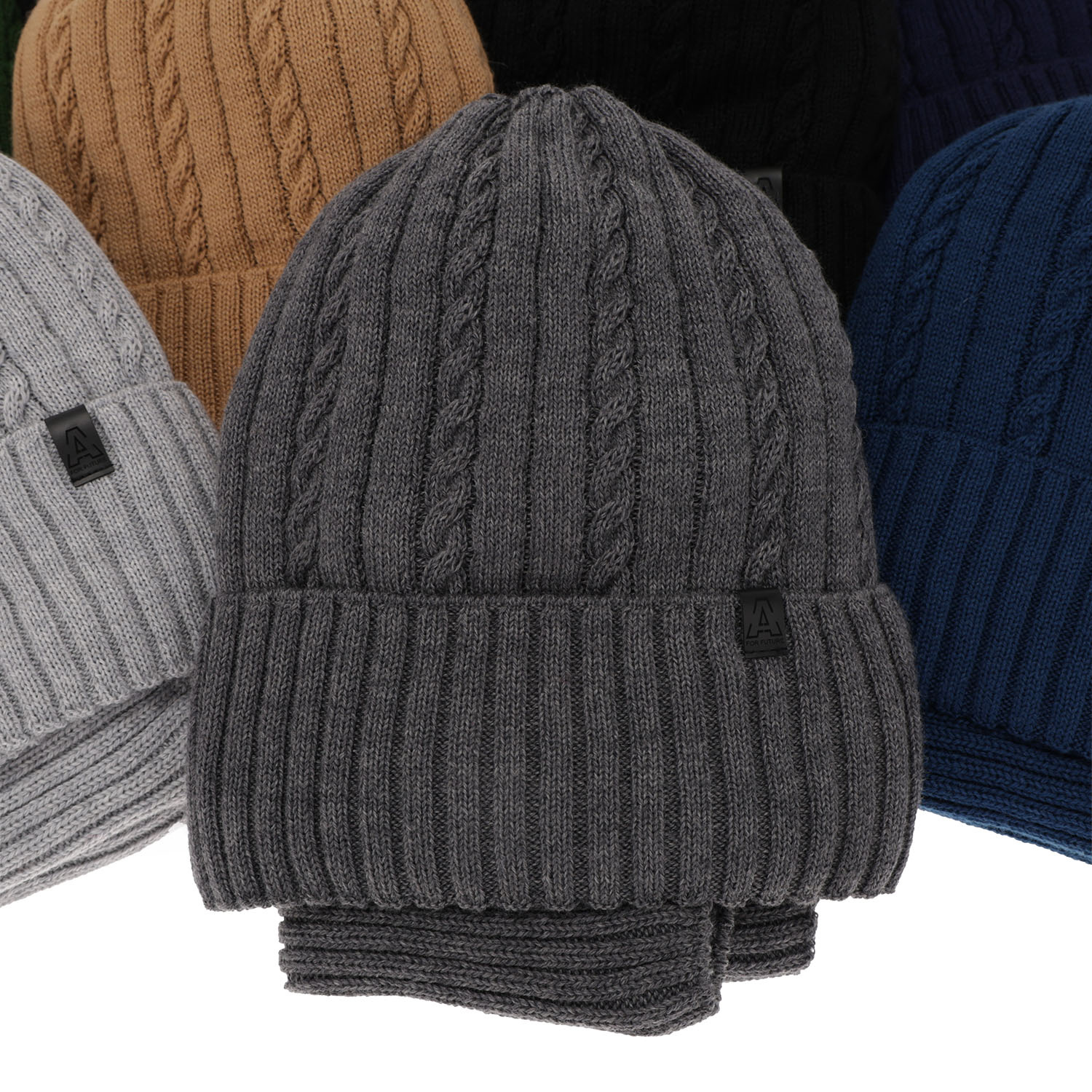 Ensemble d'hiver garçon: bonnet et snood, camel, avec laine mérinos, doublé de polaire, Kairo