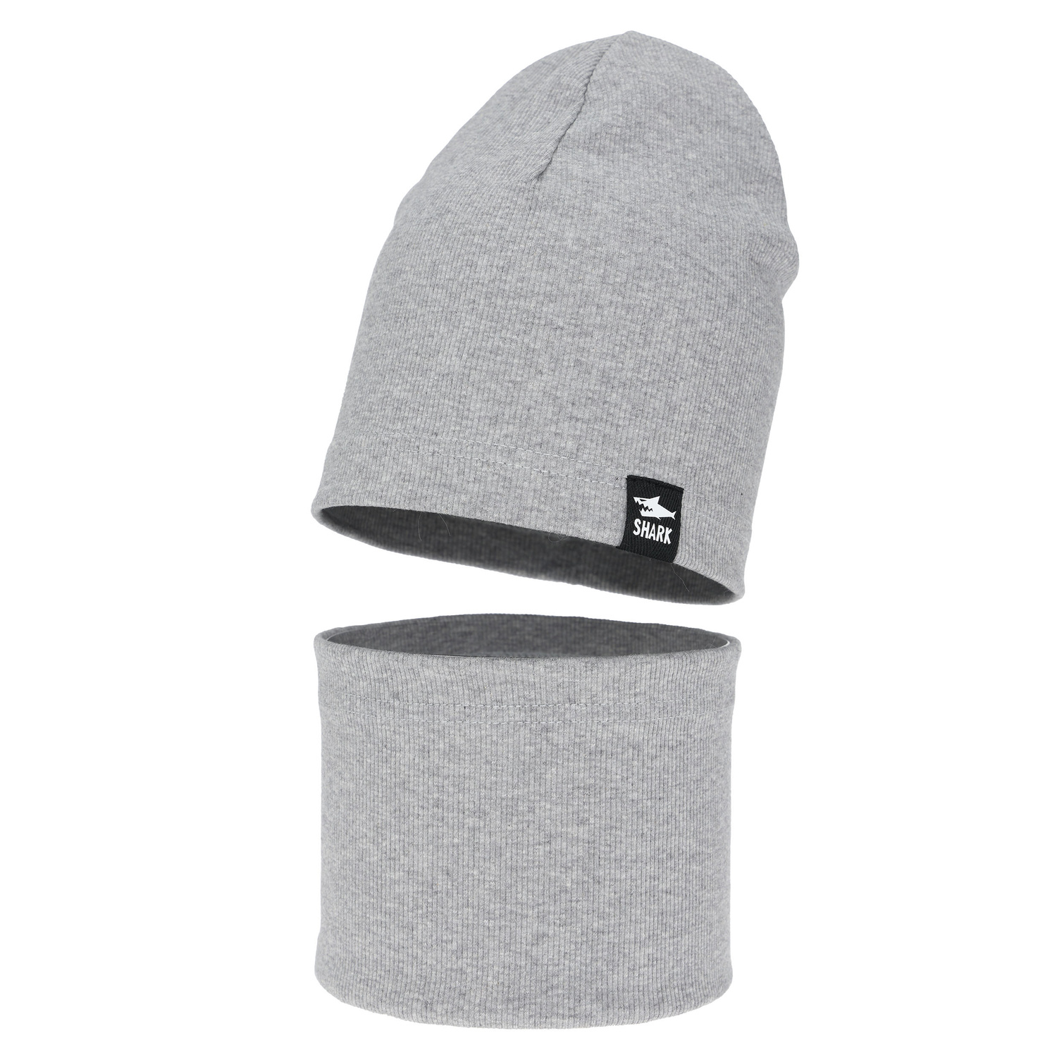 Ensemble automne/printemps garçon: bonnet et snood, gris, Rumel