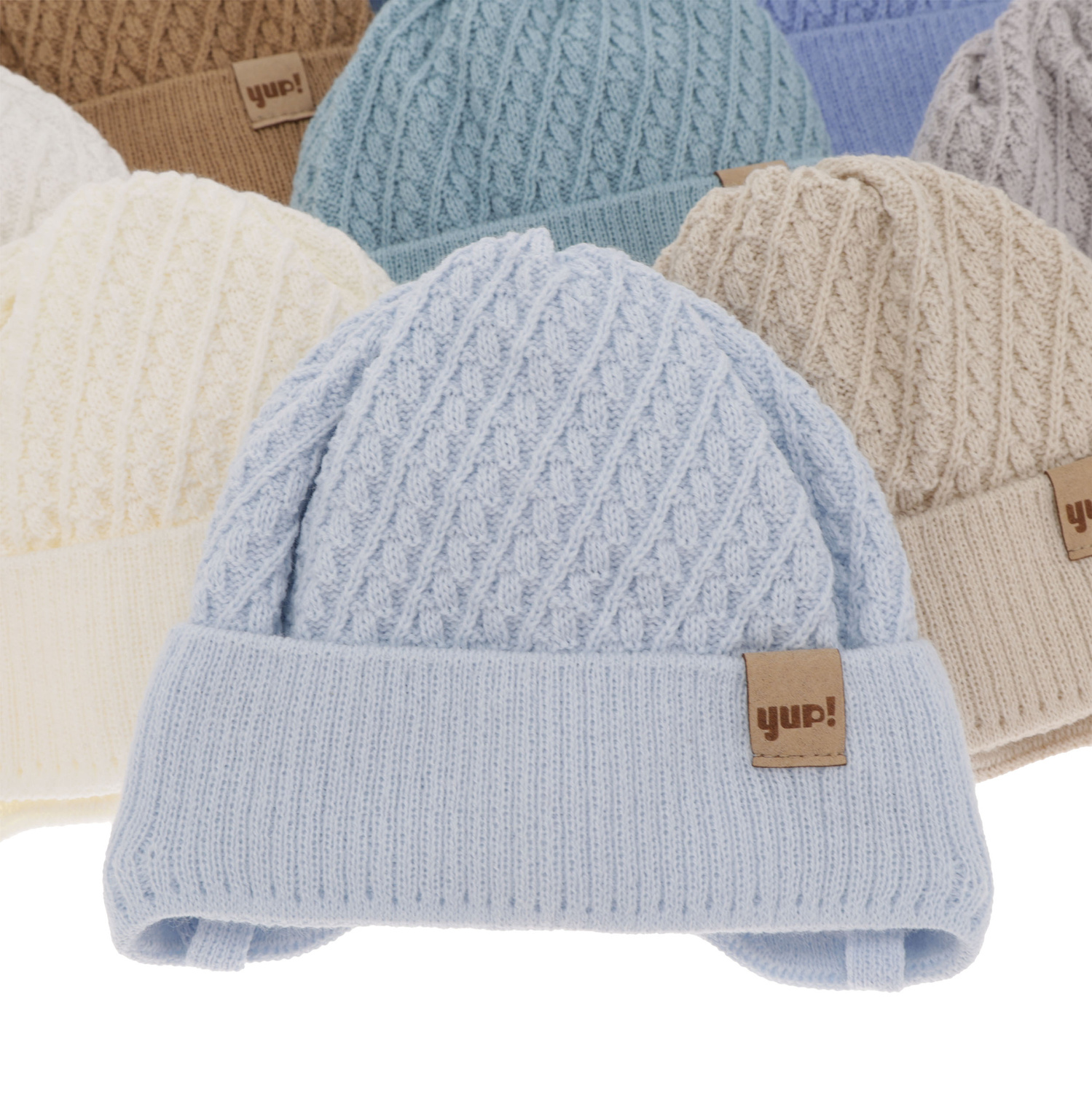 Bonnet automne/printemps garçon, beige, avec liens, David