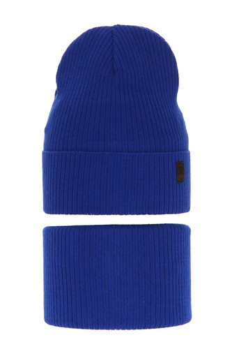 Jongens herfst/lente set muts en buissjaal, met katoen, blauw, Dragon