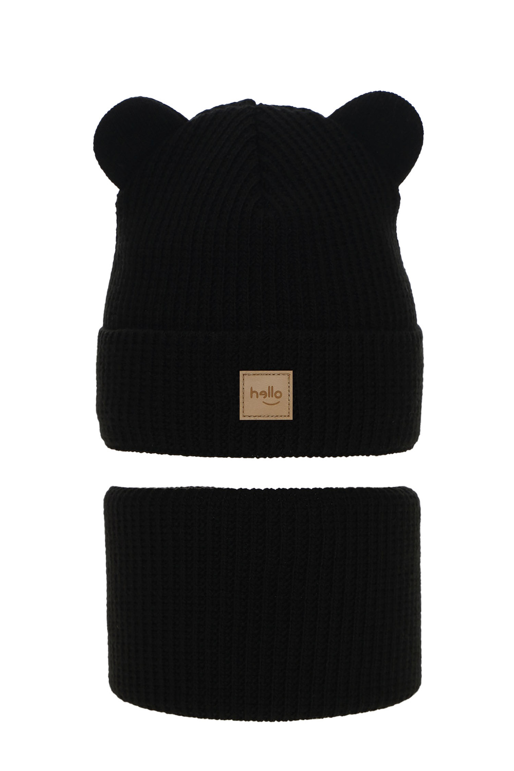 Ensemble d'hiver fille: bonnet et snood, noir, Harper