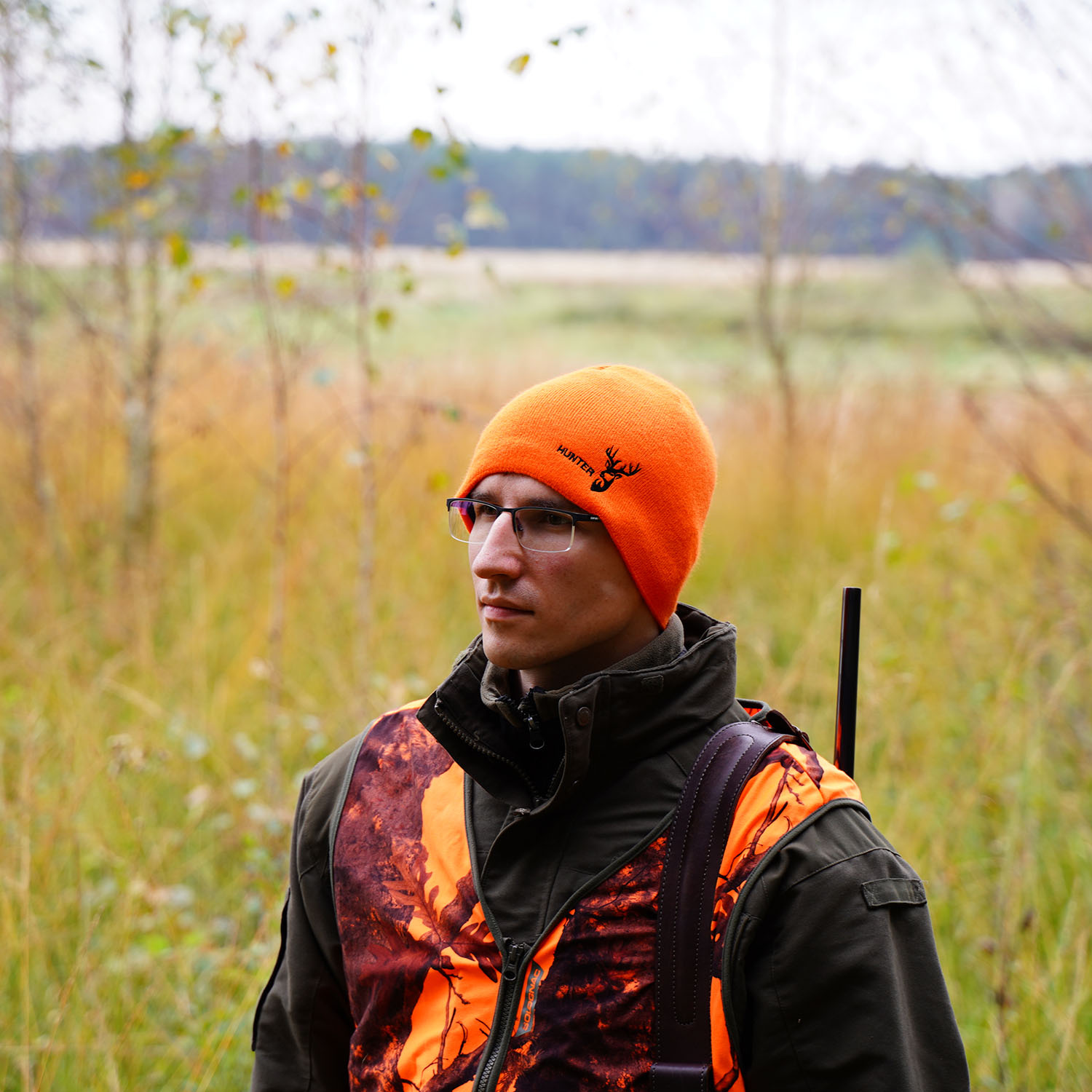 Heren wintermuts, Oranje, Jachtmuts, Hunter