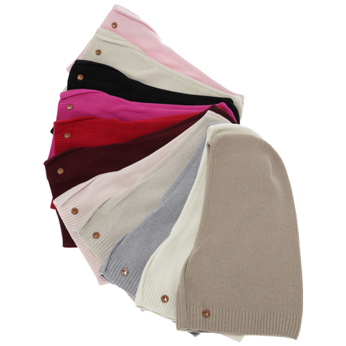 Bivakmuts herfst, winter, dames, beige, merinowol met kasjmier, Kiruna