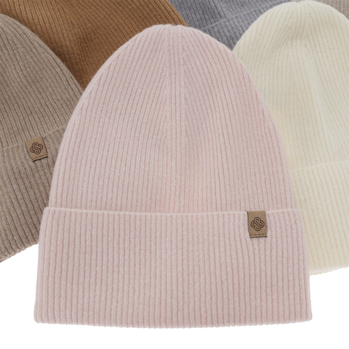 Dames herfst/winter muts, crème, met merinowol en kasjmier, Alineta