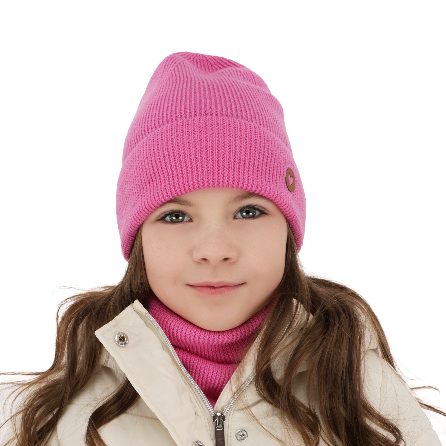 Ensemble automne/printemps fille: bonnet et snood, lavande, avec laine mérinos, Brook