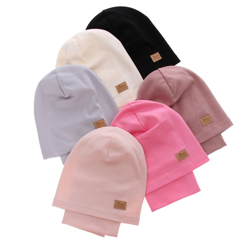 Meisjes herfst/lente set muts en buissjaal, creme, katoen, Selfie