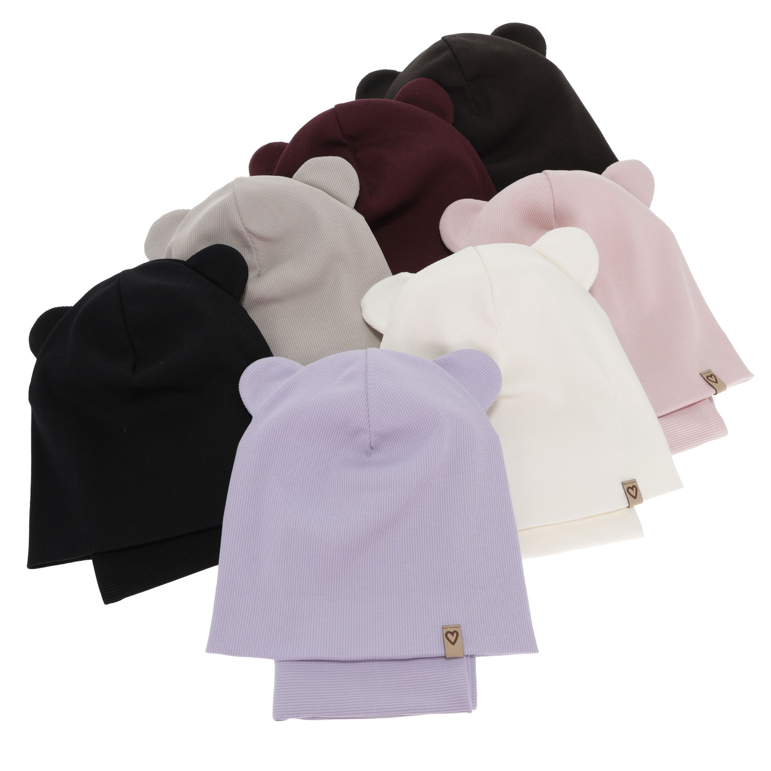 Meisjes herfst/lente set (muts en buissjaal), katoen, crème, Luminia