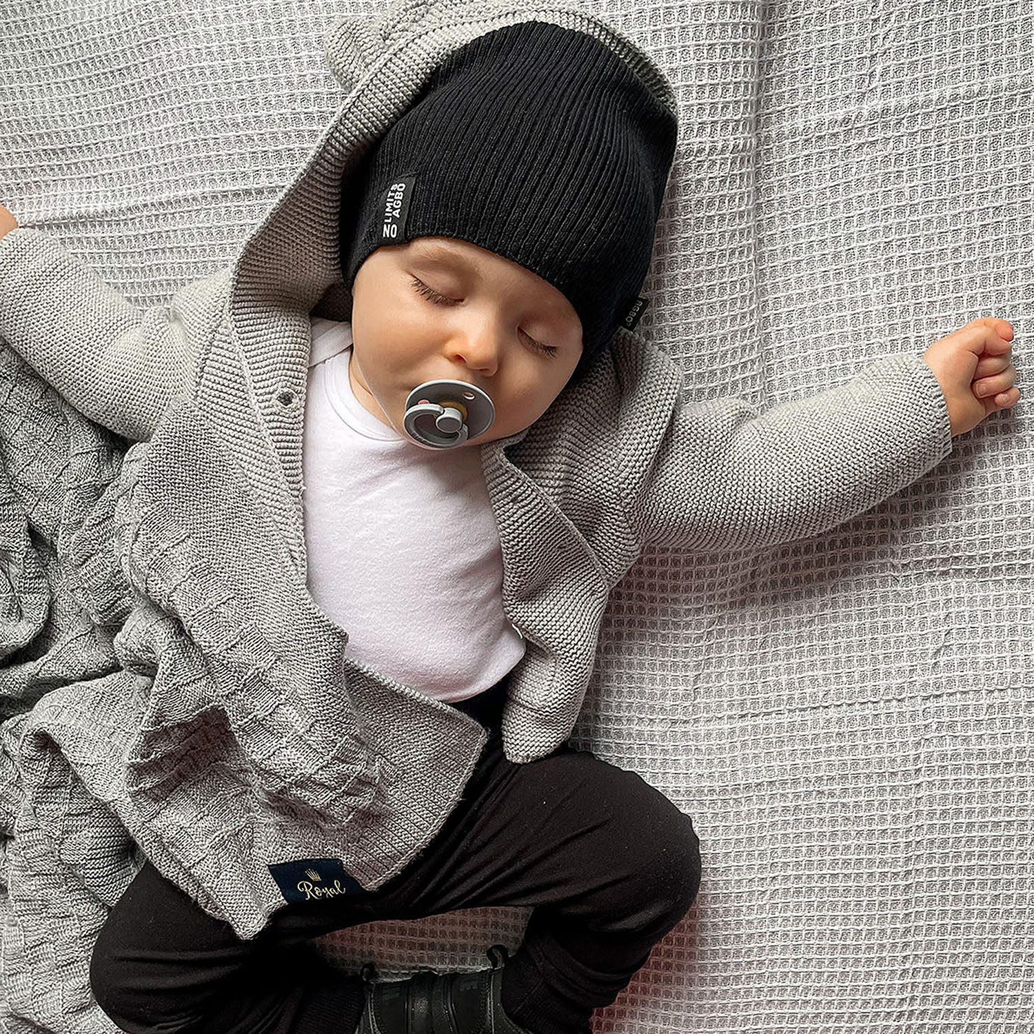 Kinder herfst/lente set muts en buissjaal, met katoen, oranje, Tunis