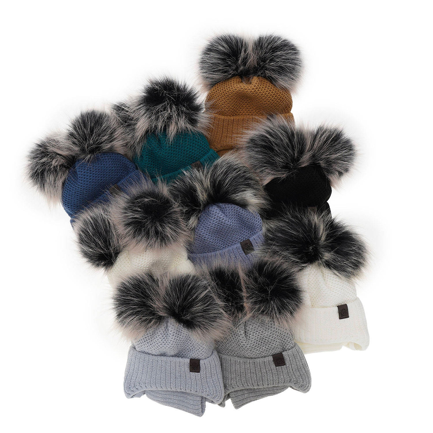 Jongens winter set muts en sjaal, rood, met twee pompons garen, met bindkoorden, Randel