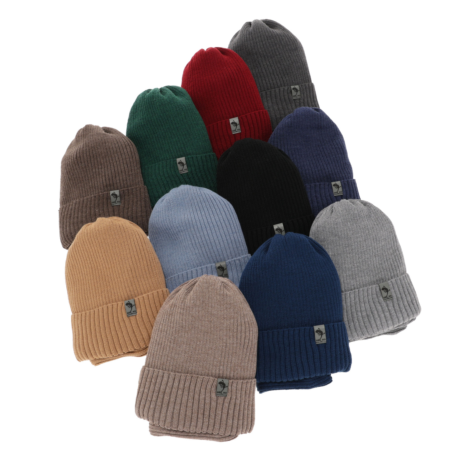 Ensemble d'hiver garçon: bonnet et snood, bleu, avec laine mérinos, Gecko