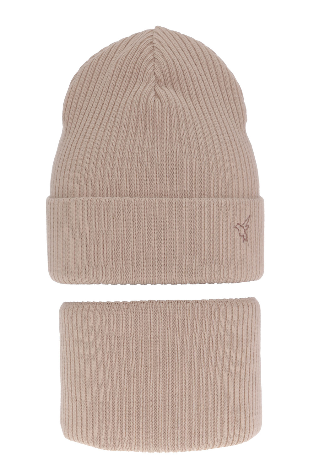Ensemble d'hiver fille: bonnet et snood, beige, Rosetta