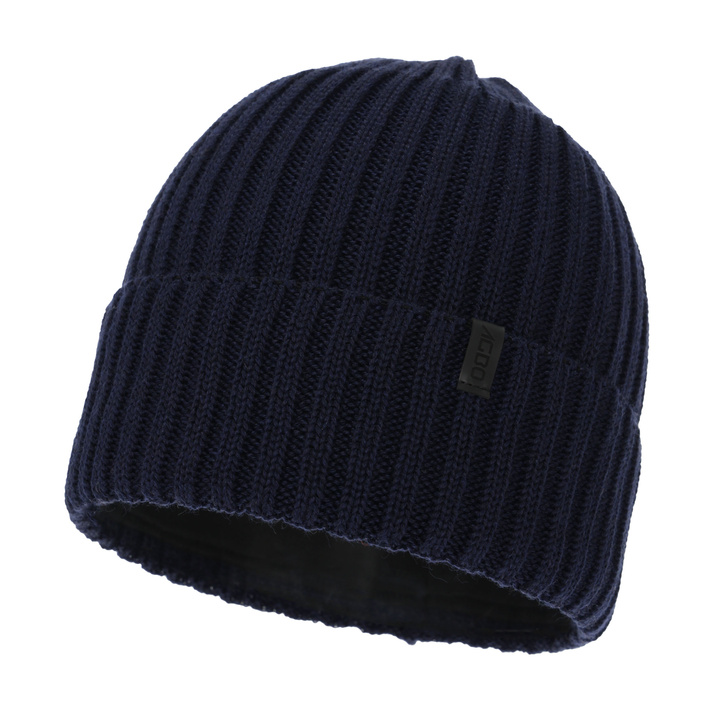 Heren wintermuts, donkerblauw, met merinowol, Tyrol