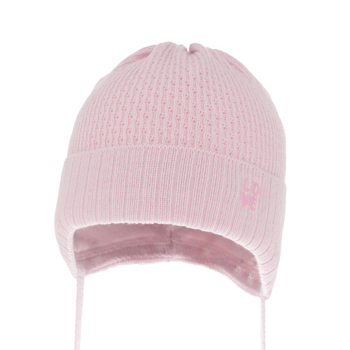 Bonnet automne/printemps fille, lilas, avec liens, ajouré, Camilla