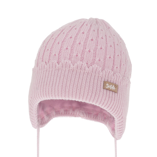 Bonnet automne/printemps fille, lilas, avec liens, Tema