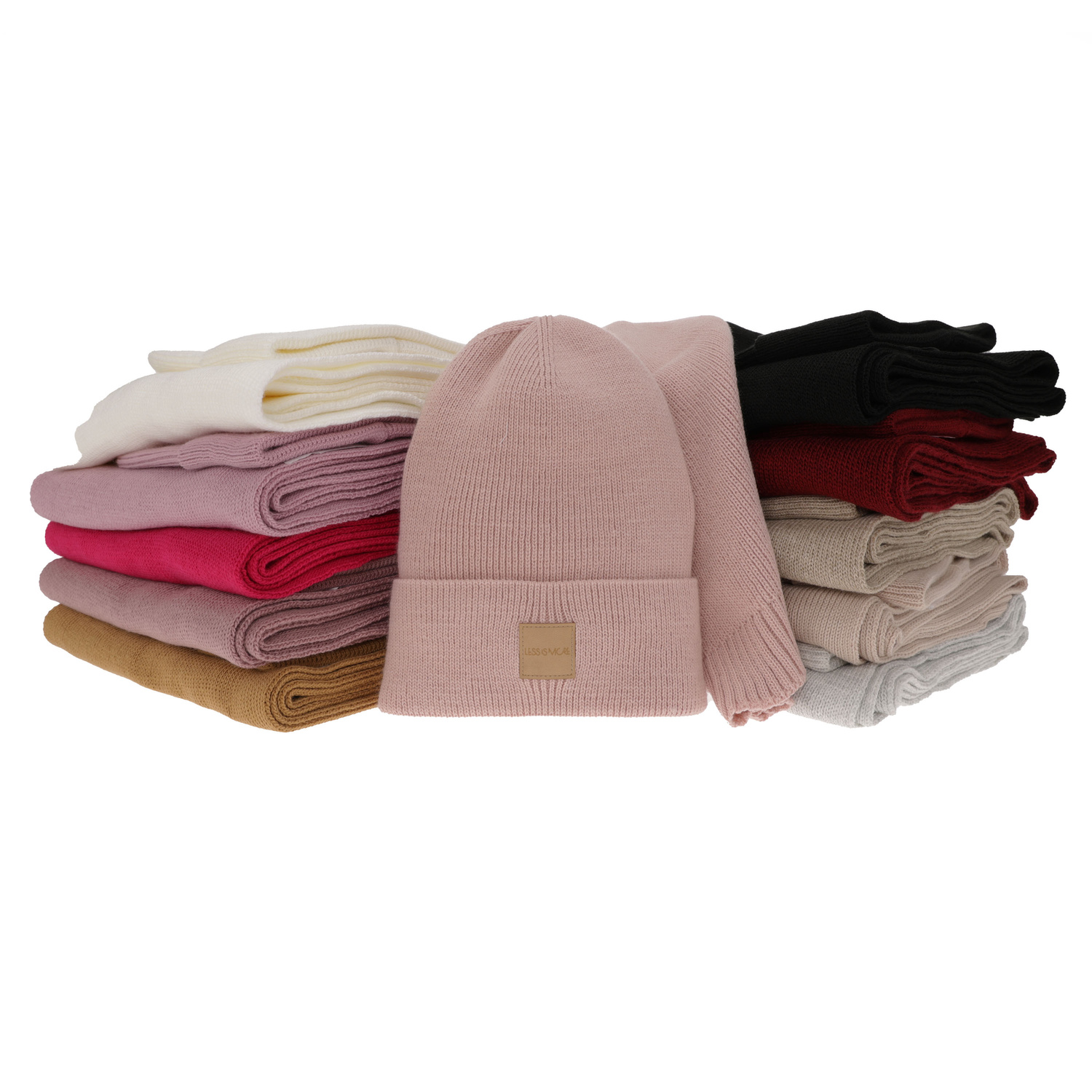 Ensemble d'hiver femme: bonnet et écharpe, crème, Nathalie