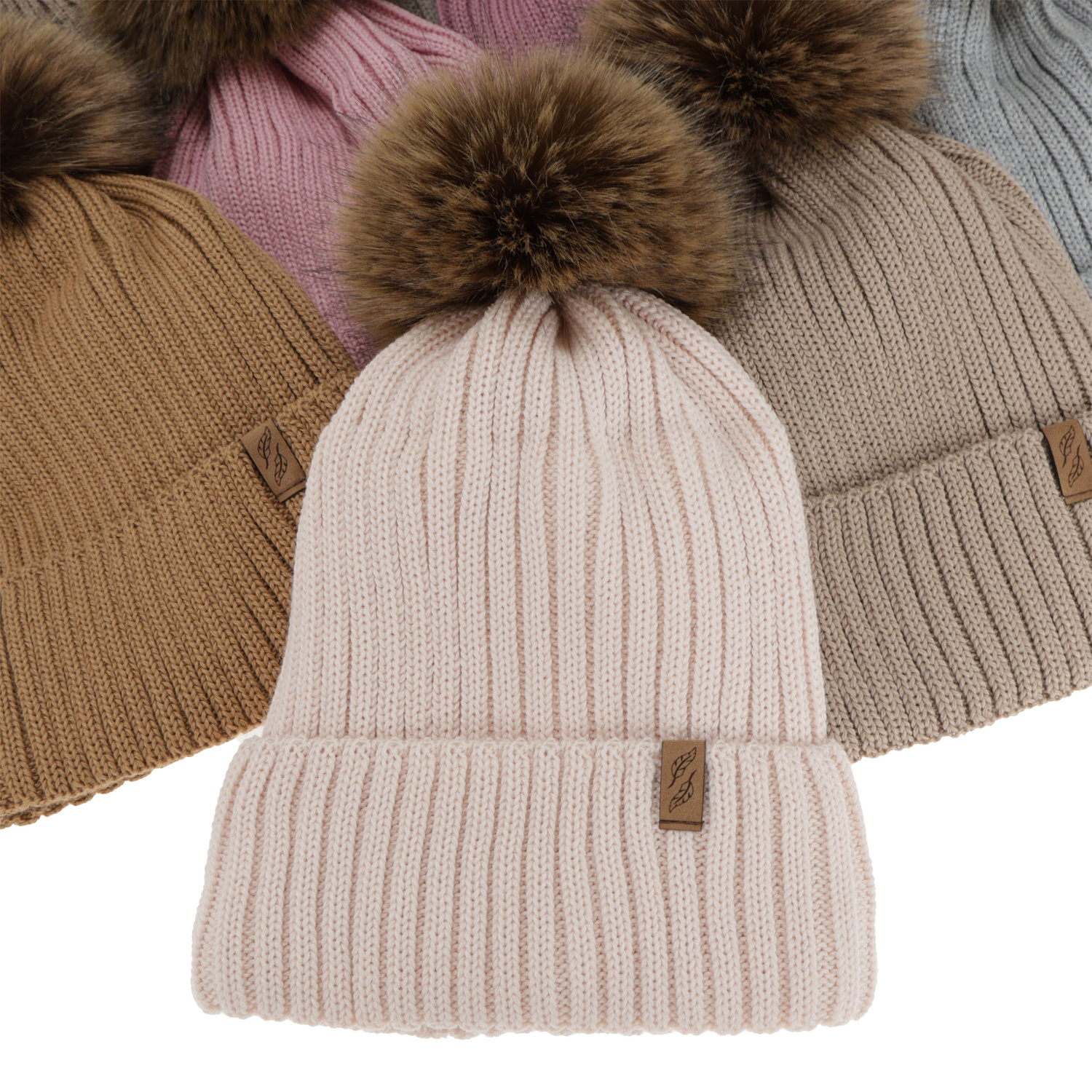 Dames wintermuts, winter, beige, met merinowol, Zamira