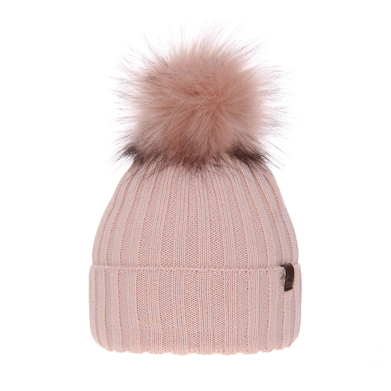 Dames wintermuts, roze, met merinowol, Texa