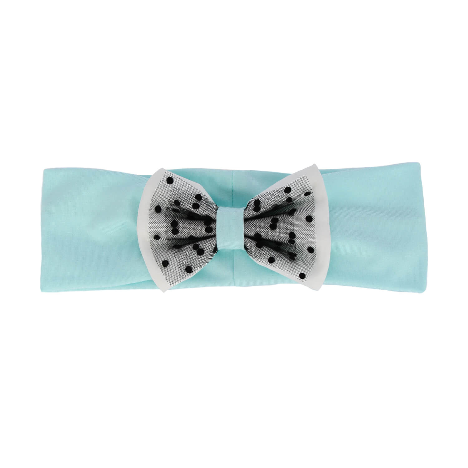 Meisjes herfst/lente hoofdband, mint, katoen, met strik, Celinka