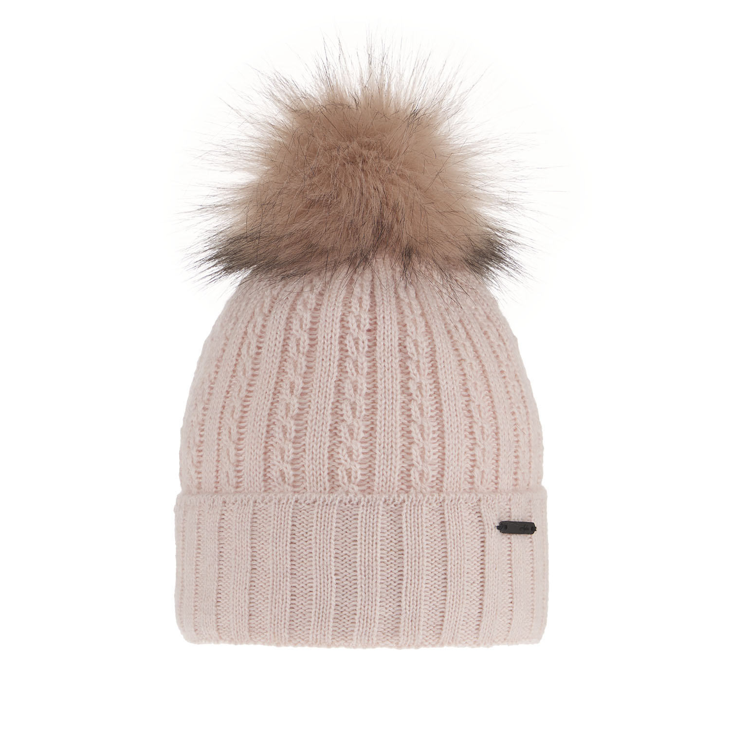 Bonnet d'hiver femme, rose, avec pompon, Karizma