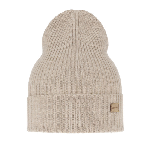 Bonnet d'hiver femme, hiver, beige, avec laine mérinos, Sophie