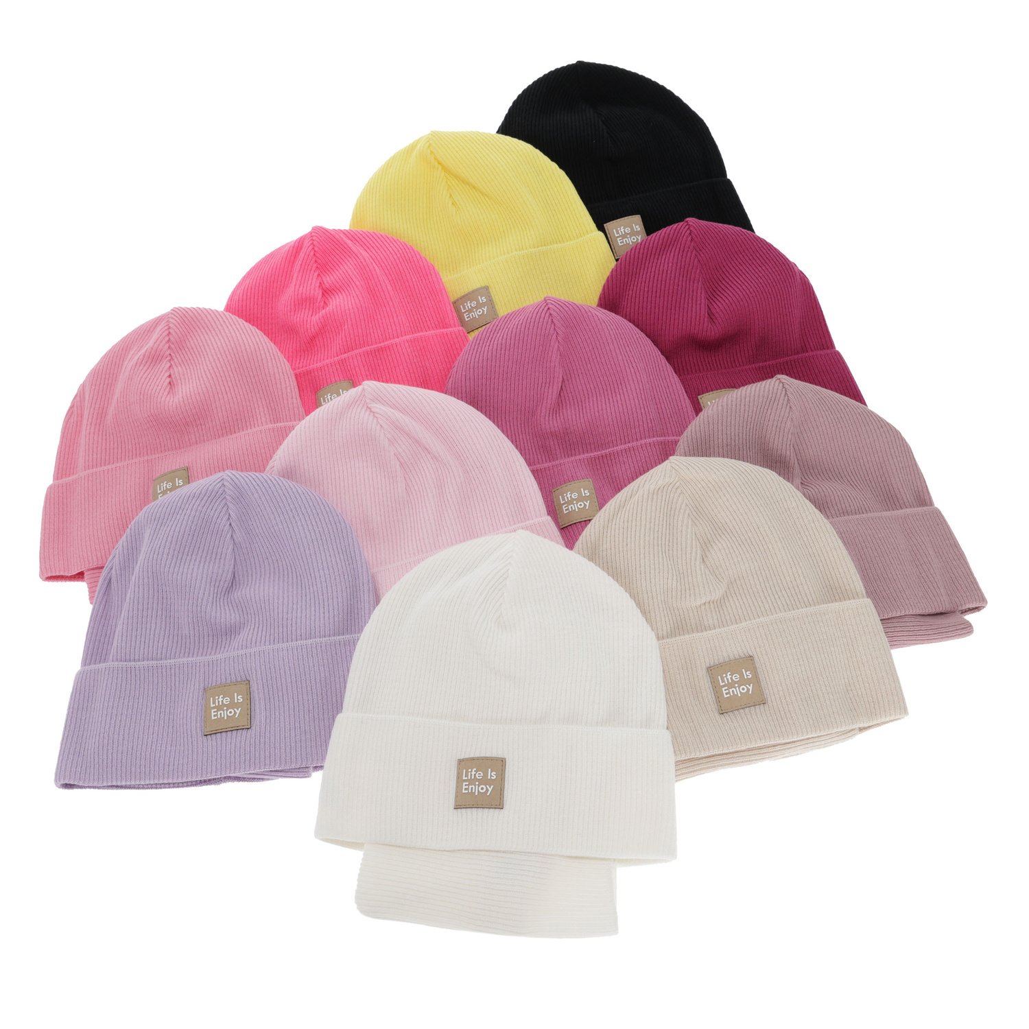 Meisjes herfst/lente set (muts en buissjaal), met katoen, roze, Zola