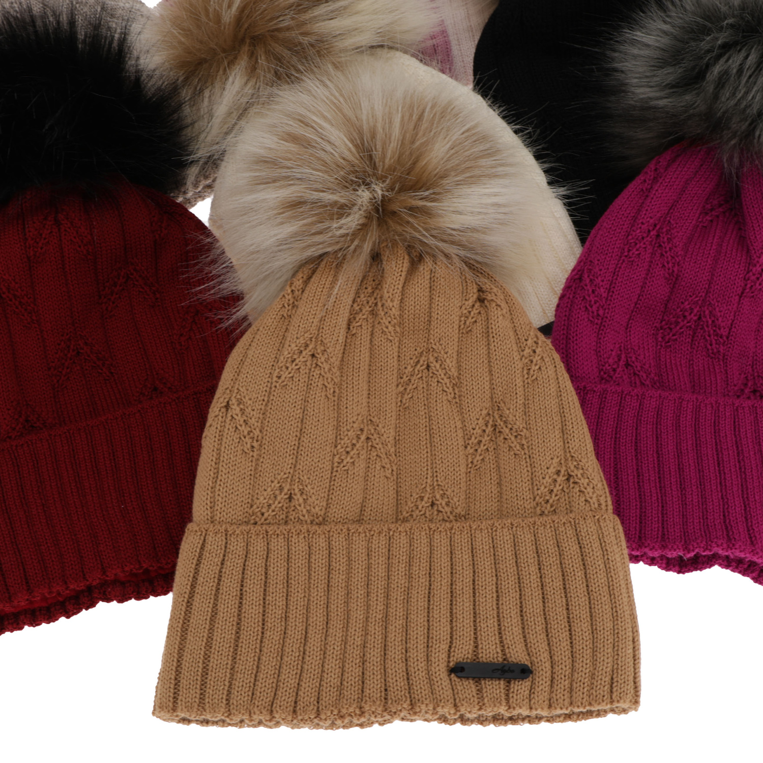 Bonnet d'hiver femme, rose, avec laine mérinos, Talaria